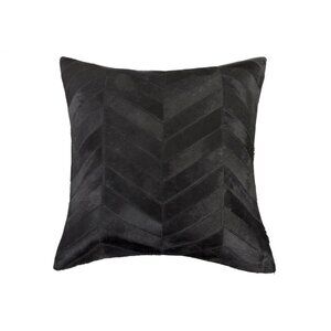 Natural Home Decor Torino Chevron Cowhide Pillow | 1-Piece | Black | 18"x18"